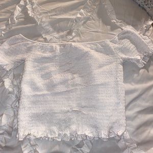 White off the shoulder crop top